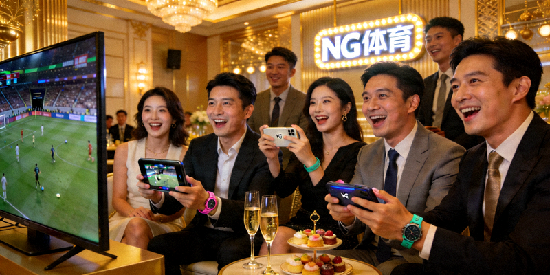 高端社交观赛活动现场，嘉宾使用NG体育产品
